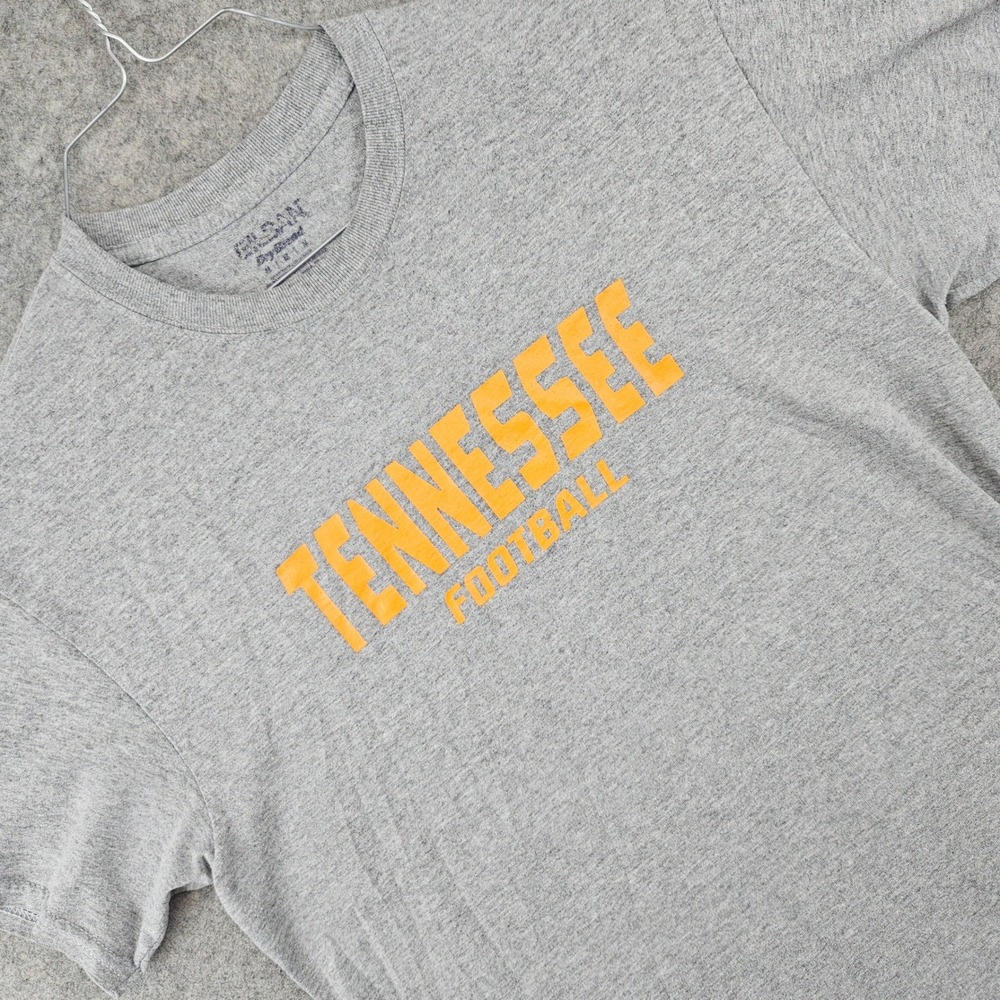Gildan Tee T-Shirt Mens Medium Gray Tennessee Football Short Sleeve DryBlend